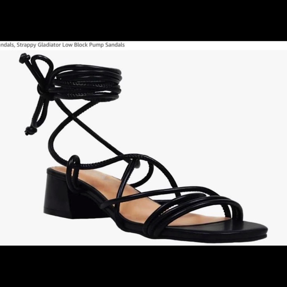 NEW in Box | Black Strappy Block Heel Sandals – Size 7.5